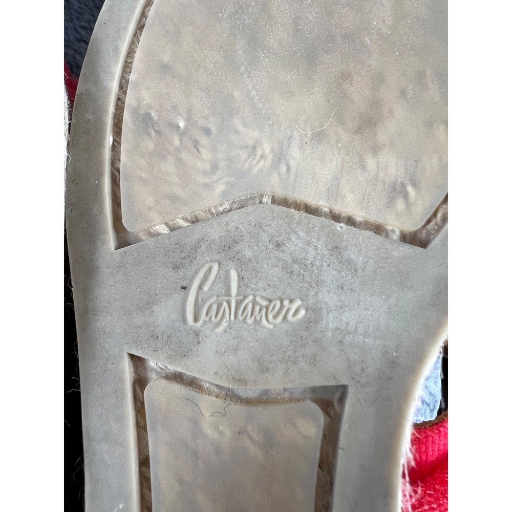 Castaner Fringe Espadrille Sandals 39/9 Red Wedge Slip On Shoes - Picture 10 of 12